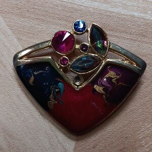 Vintage ECD enamel multicolored gem pin